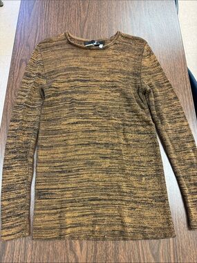 Peruvian Connection Marled Brown and Black Crewneck Sweater